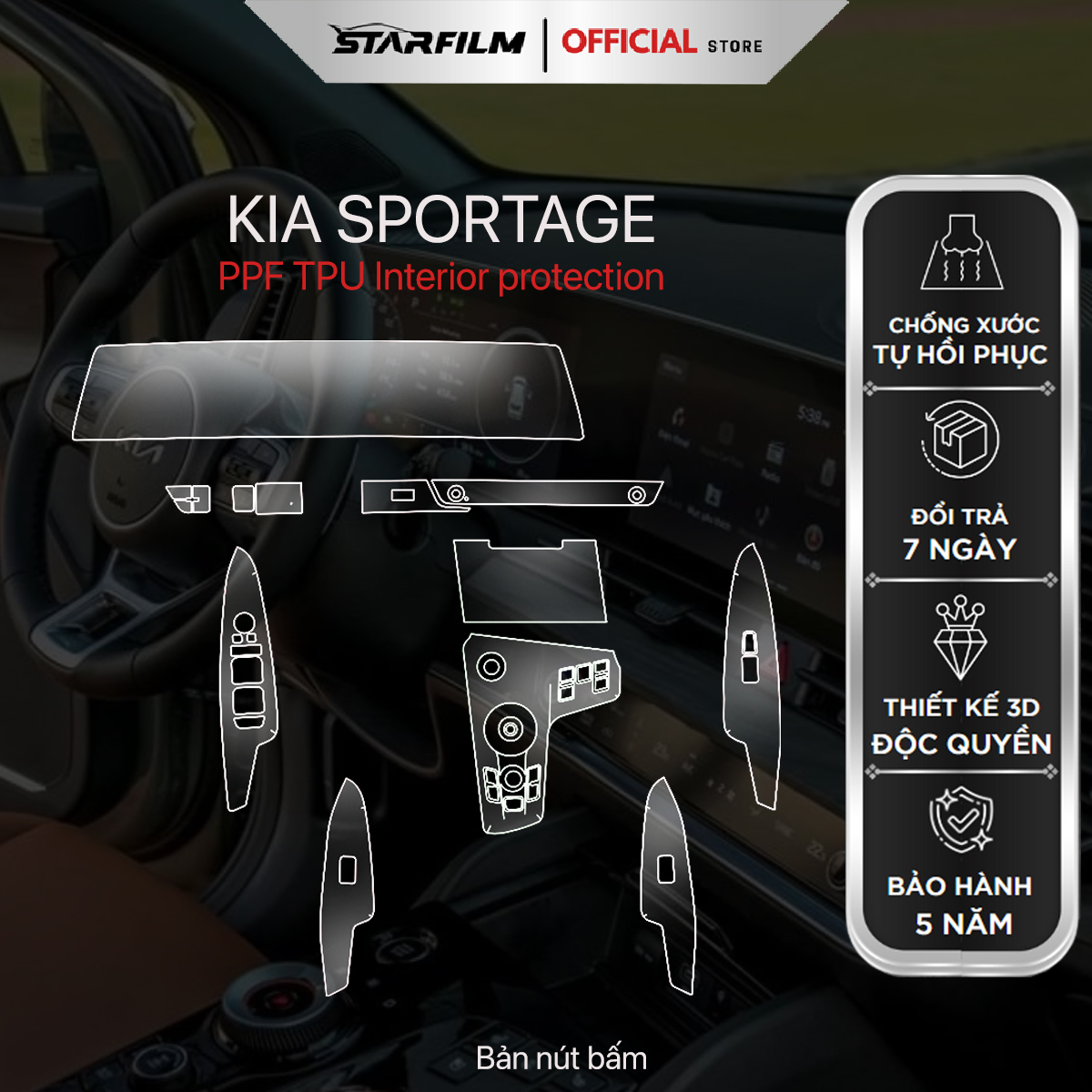 KIA SPORTAGE 2022 PPF TPU chống xước tự hồi phục STARFILM